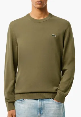 -----Lacoste trui ronde hals olijfgroen----