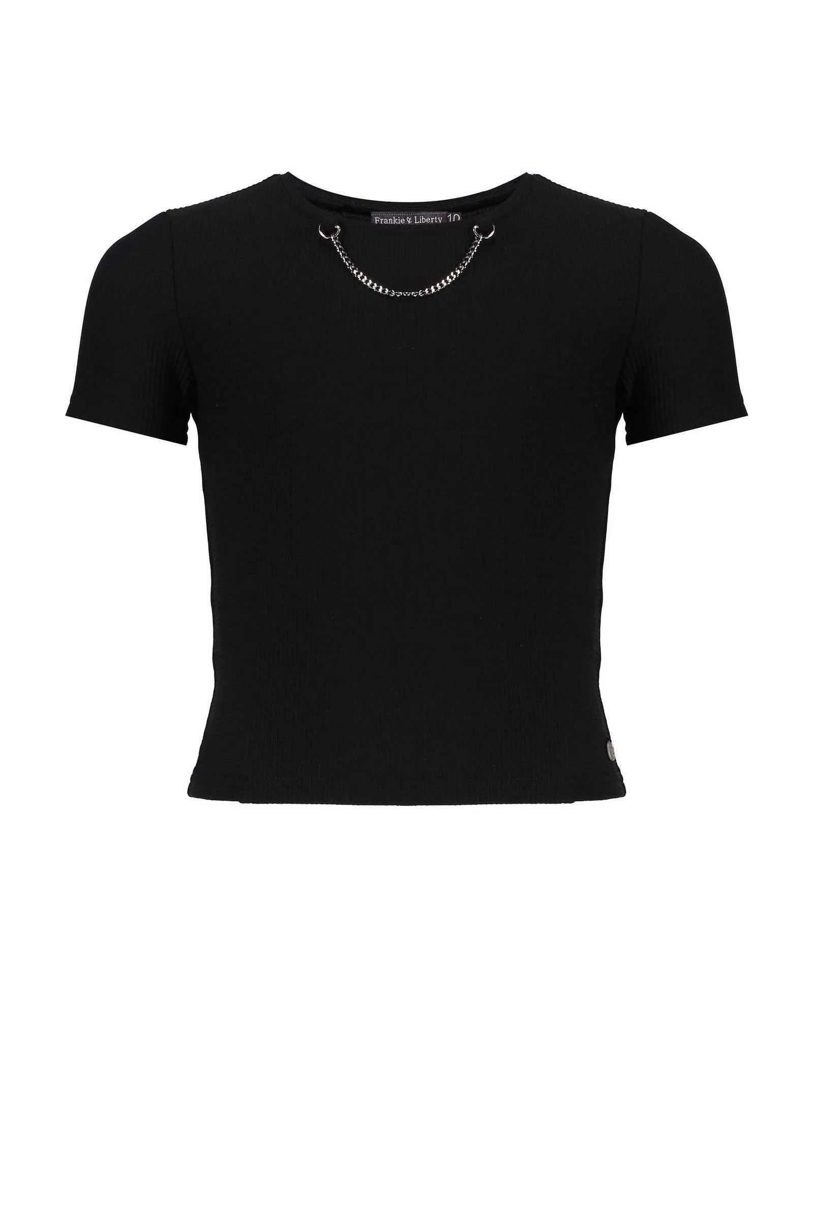 FRANKIE & LIBERTY FRANKIE&LIBERTY TSHIRT ZWART MEISJES NYLON RONDE HALS EFFEN